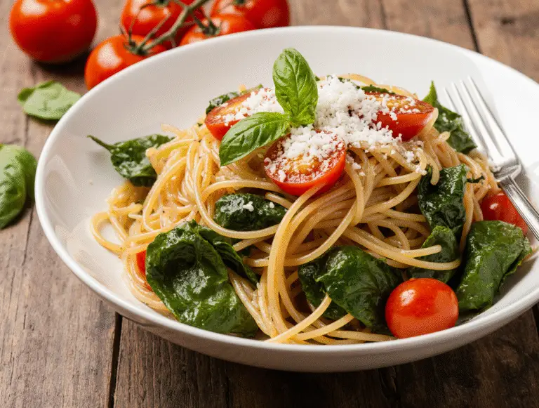 The Secret to Perfect Spinach and Tomato Pasta (Better Than Restaurant!)