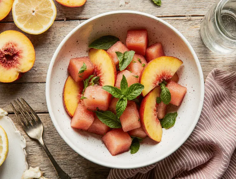 The Easiest Peach Watermelon Salad You’ll Make This Summer [15-Minute Recipe]