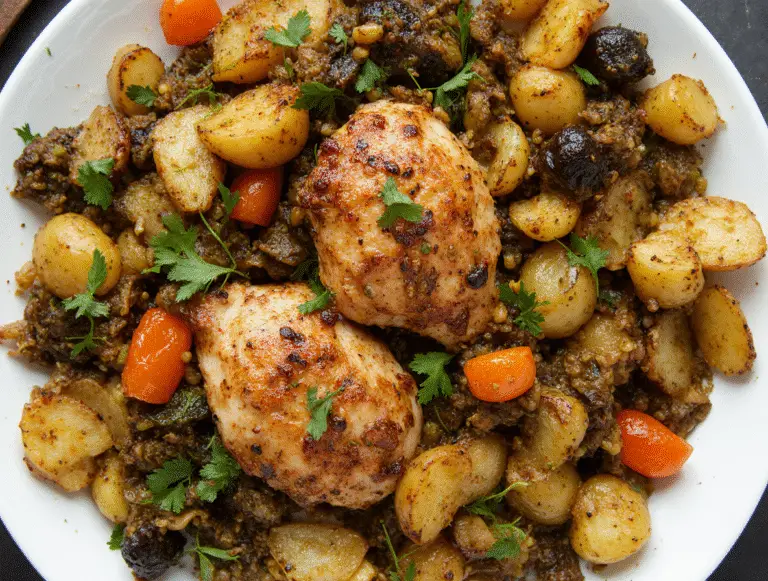One Pan Balsamic Chicken with Roasted Vegetables: A Busy Cook’s Best Friend