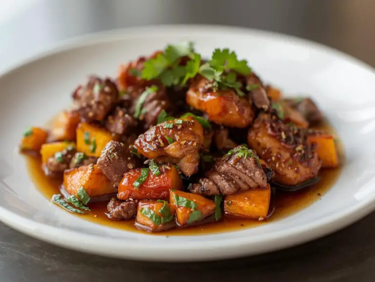 Thai CryMaple-Glazed Chicken with Sweet Potatoesing Tiger Beef