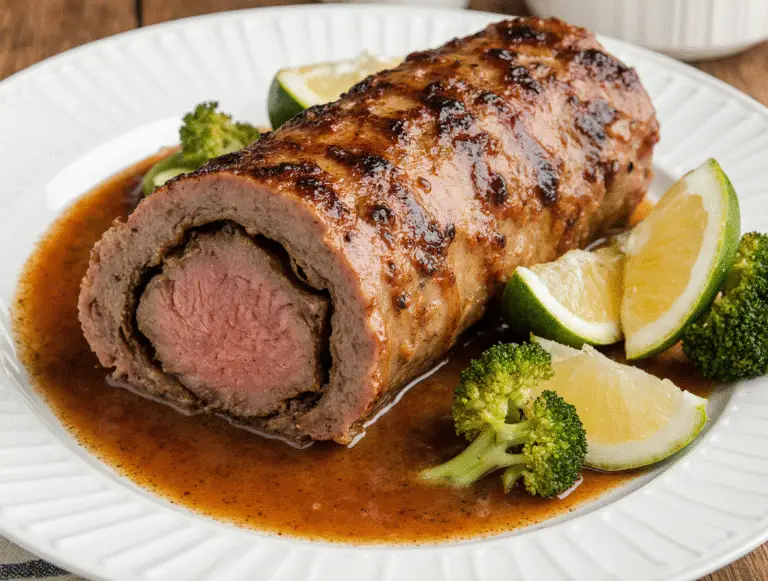 Juicy Grilled Flank Steak Rolls