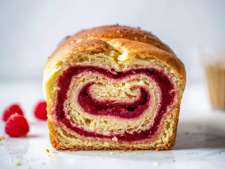 Raspberry Swirl Brioche Loaf Recipe for Breakfast or Dessert