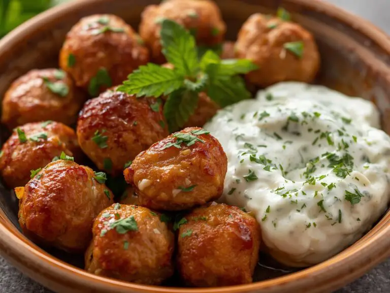 Greek Turkey Meatballs with Tzatziki
