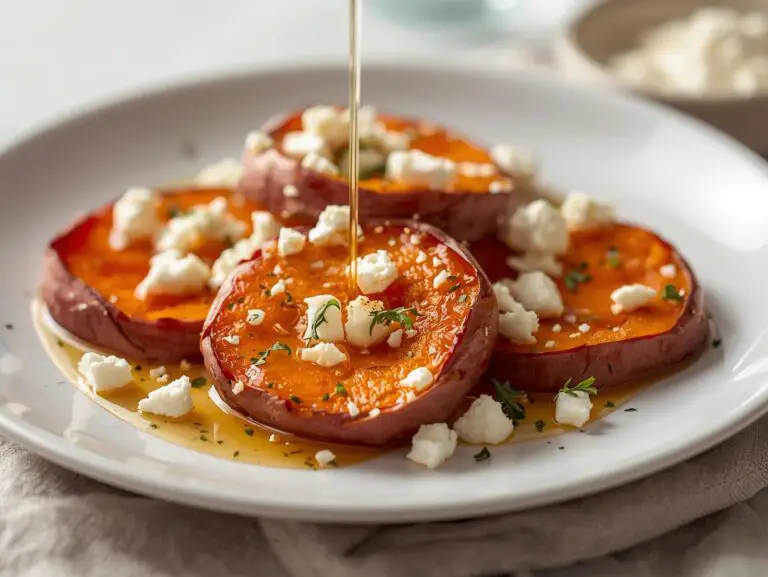Roasted Sweet Potato Rounds with Honey & Feta