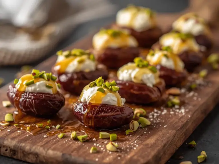 Honey Pistachio Ricotta Stuffed Dates