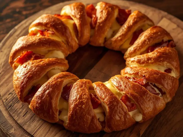 Bacon Brie Crescent Wreath