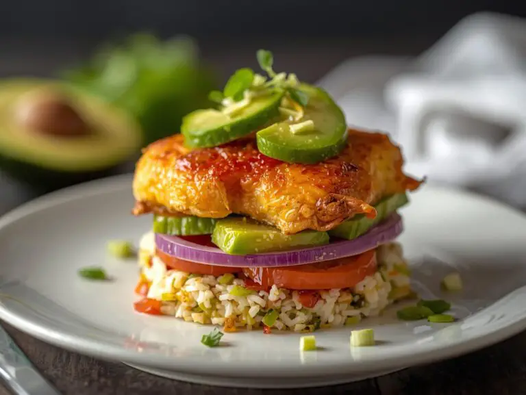 Honey Lime Chicken & Avocado Rice Stack
