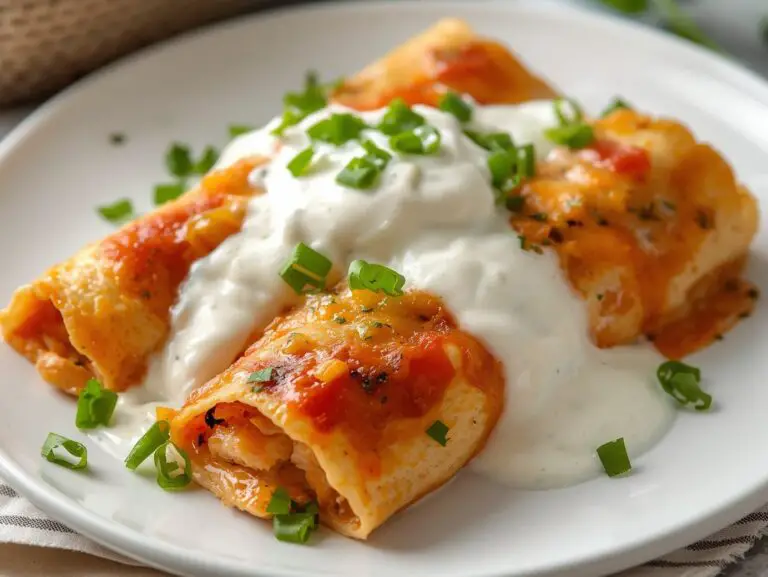 Chicken Enchiladas with Sour Cream White Sauce