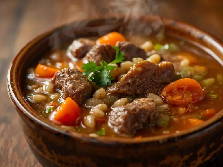 Thick Crockpot Beef And Barley Soup