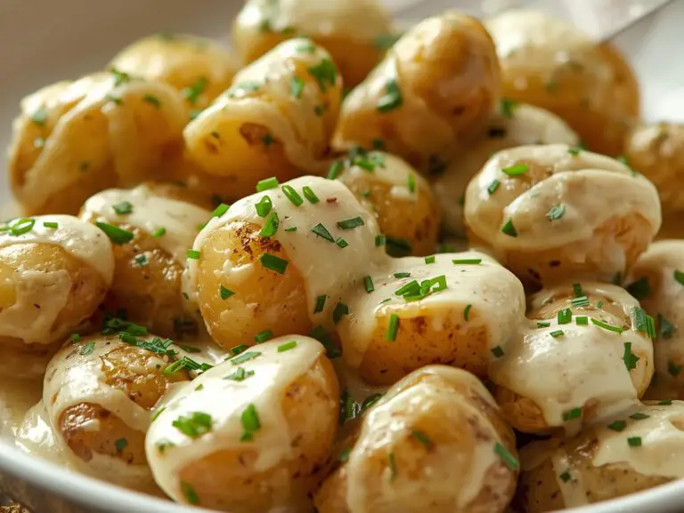 Creamy Garlic Sauce Baby Potatoes