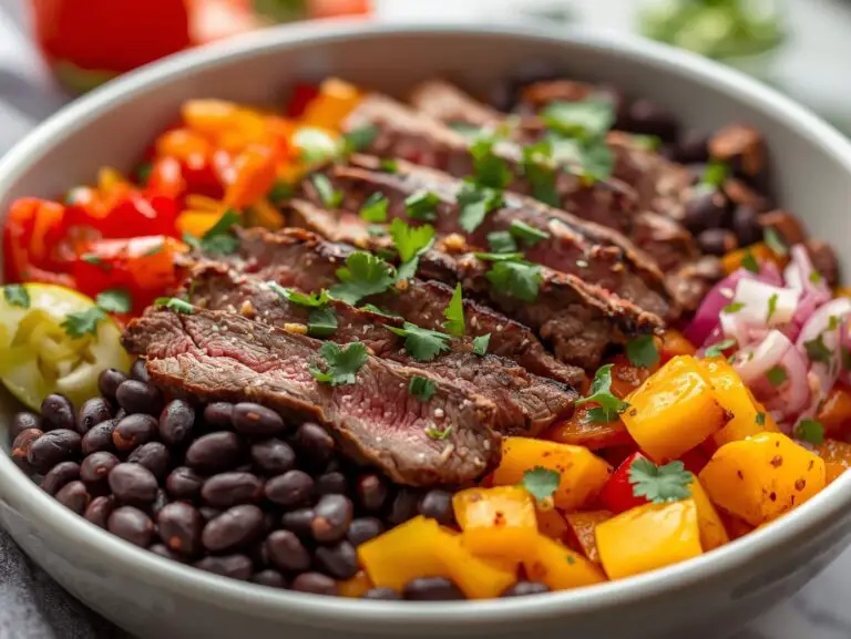 High Protein Low Carb Steak Fajita Bowl Recipe