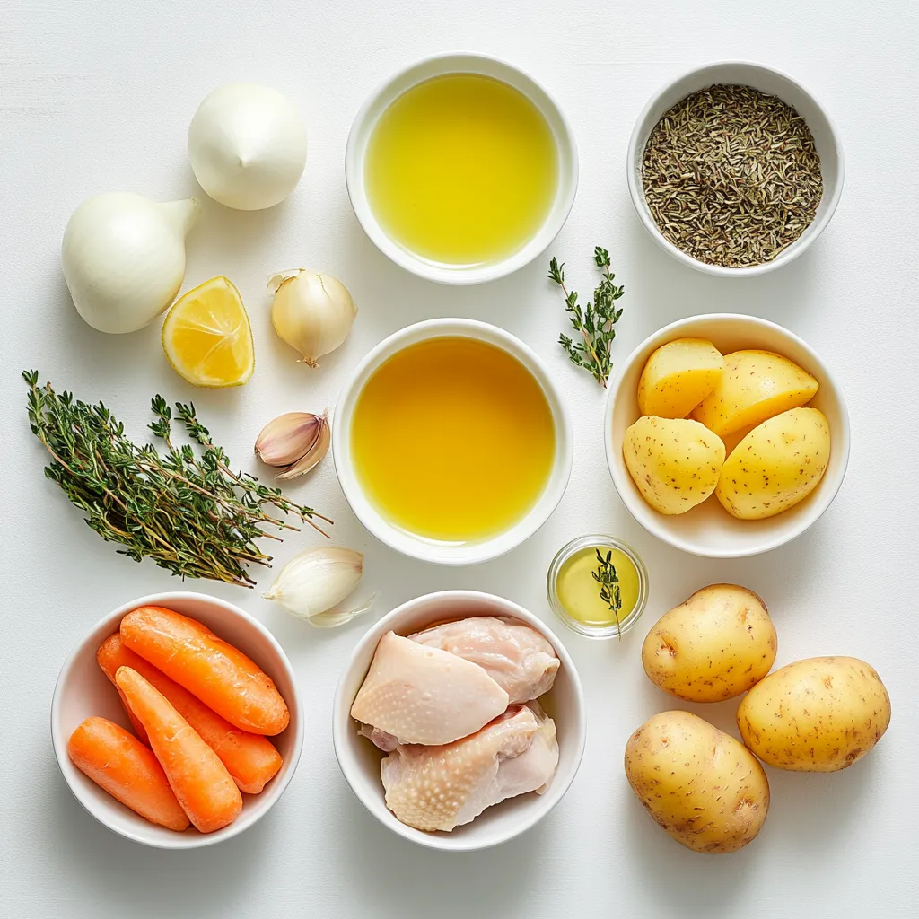 Herb-Infused Garlic Roasted Chicken with Rustic Vegetables is a delightful meal that captures the essence of home-cooked comfort food. Featuring a succulent whole chicken flavored with an aromatic blend of garlic and fresh herbs, this recipe brings together the heartiness of rustic vegetables such as carrots, potatoes, and onions. The roasting process not only enhances the natural flavors of the chicken and vegetables but also fills your kitchen with an enticing aroma that will make everyone eagerly anticipate mealtime.