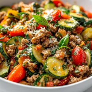 The world of quick and delicious weeknight meals is vast, yet few dishes offer the vibrant flavor and wholesome ingredients found in Zesty Ground Turkey and Zucchini Skillet Delight. This recipe is perfect for those seeking a meal that is not only nutritious but also bursting with color and flavor. With hearty ground turkey and a medley of fresh vegetables, every bite is sure to please the palate. The zucchini brings a delightful slight crunch, while the cherry tomatoes add a touch of sweetness that balances the savory aspects of the dish.