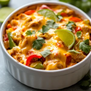 Exploring the vibrant flavors of spicy, cheesy, and comforting meals can be an exhilarating culinary journey. The Spicy Cheesy One-Pan Fajita Chicken Casserole is an exceptional dish that brings together perfectly seasoned chicken, colorful vegetables, and melted cheese all in one pot, creating a delightful experience. Combining the savory notes of spices with the freshness of bell peppers, this casserole is designed to tantalize your taste buds and warm your soul.