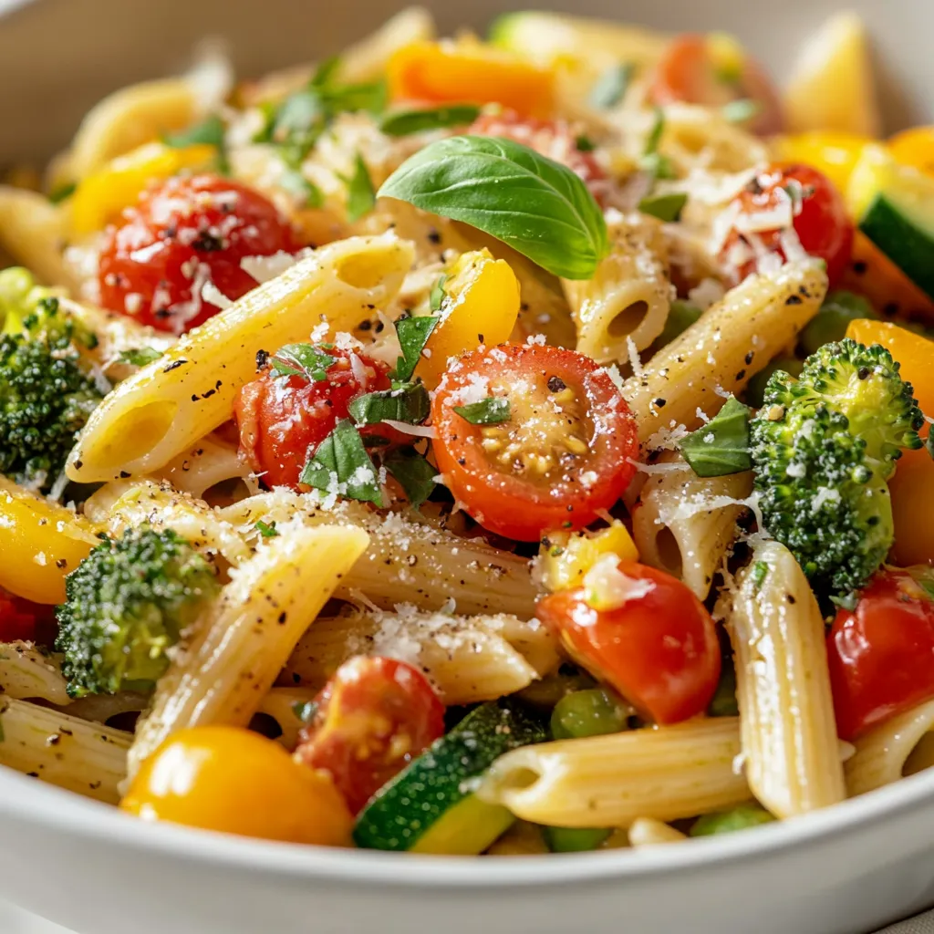 Vibrant Vegetarian Pasta Primavera is a dish that brilliantly showcases a colorful medley of fresh vegetables combined with al dente pasta. This delicious recipe is a true celebration of seasonal produce, making it not only visually appealing but also a nutritious meal option. The crisp textures and bright flavors of the vegetables harmonize beautifully with the pasta, creating an inviting dish that is both satisfying and healthy.