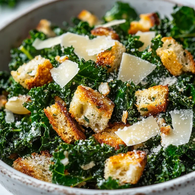 Exploring the delightful fusion of textures and flavors, Roasted Garlic & Kale Caesar Salad elevates a classic favorite. This innovative take on the traditional Caesar salad substitutes hearty kale for romaine, introducing a nutritious twist while keeping the indulgent creamy dressing that defines this beloved dish. With the rich, mellow flavor of roasted garlic and the savory notes of Parmesan, this salad is not only a feast for the palate but also an impressive addition to any gathering.