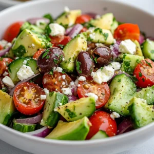 The Zesty Mediterranean Avocado Salad combines vibrant flavors and healthy ingredients, making it a delightful addition to any meal. This refreshing dish perfectly blends the creamy texture of avocados with the crunch of fresh vegetables, creating a salad that is both hearty and invigorating. A splash of fresh lemon juice and high-quality olive oil adds brightness to the mix, making every bite a delightful experience.