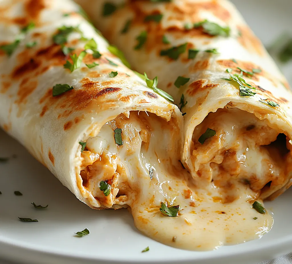 The perfect blend of cheesy goodness and savory chicken, these Cheesy Garlic Chicken Wraps are sure to become a family favorite. Originating from simple ingredients, this dish brings together convenience and flavor, making it ideal for a quick weeknight meal or a satisfying lunch. Whether you are cooking for a small gathering or just craving something delicious, these wraps promise to deliver on taste and satisfaction.