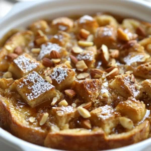 An enticing fusion of rich flavors and textures, Baklava-Inspired French Toast Bake brings the delightful essence of baklava to your breakfast table. This indulgent dish combines the sweetness of honey with the warmth of spices and the crispy texture of assorted nuts, all layered within soft, tender bread. Easy to prepare and perfect for brunch gatherings, this recipe will rejuvenate your morning routine with its unique twist.