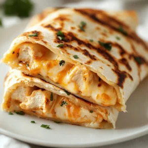 The perfect blend of cheesy goodness and savory chicken, these Cheesy Garlic Chicken Wraps are sure to become a family favorite. Originating from simple ingredients, this dish brings together convenience and flavor, making it ideal for a quick weeknight meal or a satisfying lunch. Whether you are cooking for a small gathering or just craving something delicious, these wraps promise to deliver on taste and satisfaction.