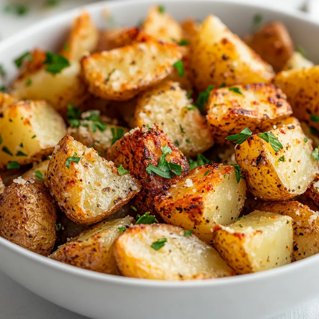 Air Fryer Garlic Parmesan Baby Potatoes are a delightful side dish that combines the irresistible flavors of garlic and Parmesan with the perfectly crispy texture that only an air fryer can achieve. This easy recipe is perfect for any occasion, whether you're hosting a dinner party, planning a family meal, or even looking for a quick weeknight side. The use of an air fryer not only speeds up the cooking process but also requires less oil, making this a healthier alternative to traditional frying methods.