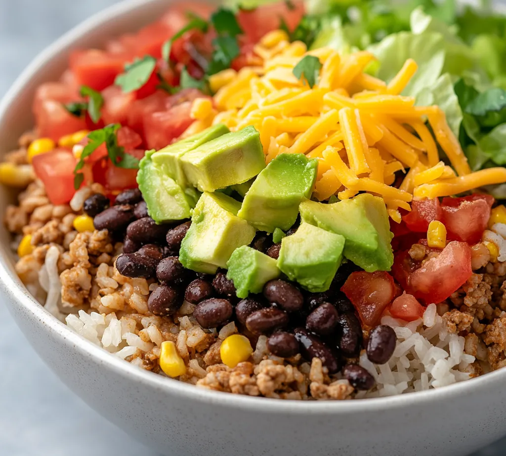 Taco rice bowls provide a delightful fusion of flavors that blend Mexican cuisine with wholesome ingredients. This quick and nutritious dinner option is perfect for busy weeknights when you seek a satisfying meal without compromising on taste. The hearty mix of ground turkey or beef, brown rice, and topped with fresh veggies creates a balanced dish that is both comforting and customizable.