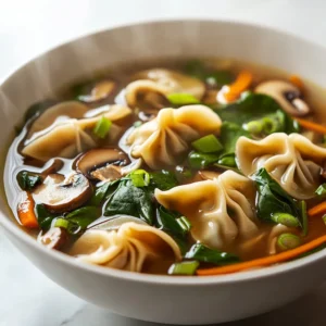 Savory Potsticker Soup is a delightful dish that combines the comforting warmth of broth with the appealing flavors of potstickers. This recipe is perfect for busy weeknights or a cozy weekend meal, as it can be prepared in under 30 minutes. The combination of fresh vegetables, tender potstickers, and aromatic spices makes for an incredibly satisfying experience. Each bowl of this quick soup is filled with nutritious ingredients that not only delight the palate but also nourish the body, making it a balanced meal choice.
