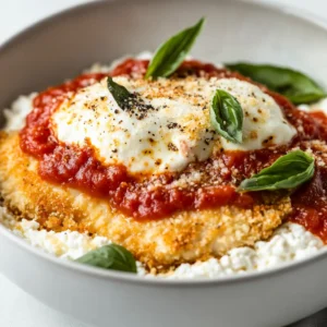The Protein-Packed Chicken Parmesan Cottage Cheese Bowl is a delightful twist on the traditional chicken parmesan, bringing together tender chicken breasts, rich cottage cheese, and flavorful marinara sauce in a single serving. This dish stands out for its delicious combination of textures, featuring crispy chicken layered over a creamy cottage cheese base, creating a satisfying and nutrient-dense meal. It’s the perfect dinner option for busy weeknights or joyous gatherings with family and friends, catering to both taste buds and nutritional needs alike.