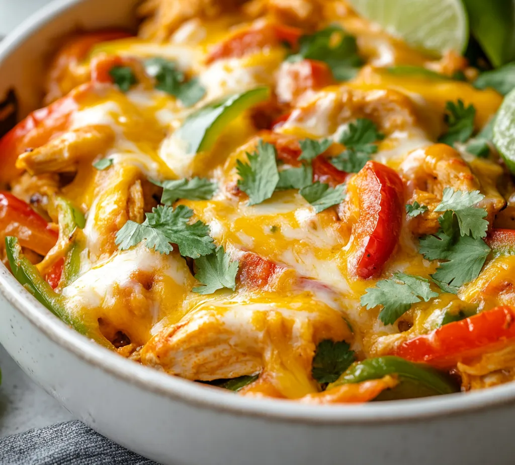 Exploring the vibrant flavors of spicy, cheesy, and comforting meals can be an exhilarating culinary journey. The Spicy Cheesy One-Pan Fajita Chicken Casserole is an exceptional dish that brings together perfectly seasoned chicken, colorful vegetables, and melted cheese all in one pot, creating a delightful experience. Combining the savory notes of spices with the freshness of bell peppers, this casserole is designed to tantalize your taste buds and warm your soul.