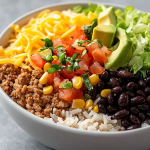 Taco rice bowls provide a delightful fusion of flavors that blend Mexican cuisine with wholesome ingredients. This quick and nutritious dinner option is perfect for busy weeknights when you seek a satisfying meal without compromising on taste. The hearty mix of ground turkey or beef, brown rice, and topped with fresh veggies creates a balanced dish that is both comforting and customizable.