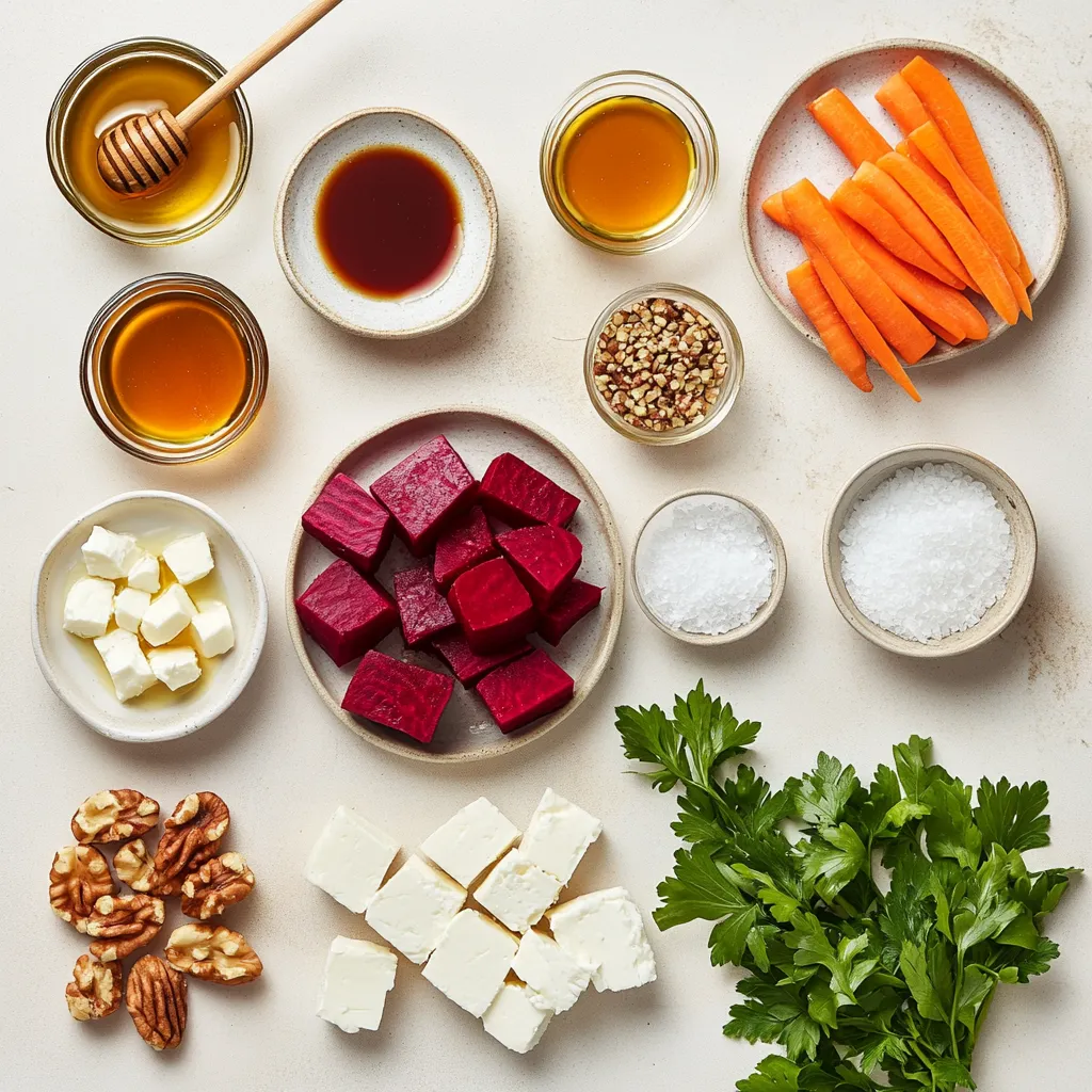 The Vibrant Beet and Carrot Crunch Salad is a delightful dish that bursts with color and flavor, making it a standout addition to any meal. This salad brings together the earthiness of beets, the sweetness of carrots, and the fresh aroma of parsley, all complemented by a simple yet effective dressing. Its visually appealing presentation and fresh ingredients not only satisfy the palate but are also aesthetically pleasing.