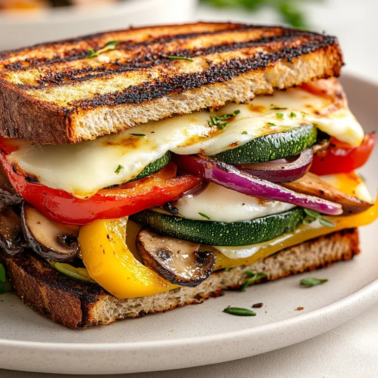 Savory Grilled Vegetable and Mozzarella Sandwiches are a delightful fusion of flavors that make for an enticing meal any time of the day. Perfect for lunch or as a light dinner, these sandwiches combine the freshness of grilled vegetables with the creamy richness of mozzarella cheese. The juxtaposition of tender, smoky vegetables and melted cheese tucked between slices of whole grain bread creates a wholesome dish that celebrates seasonal produce.