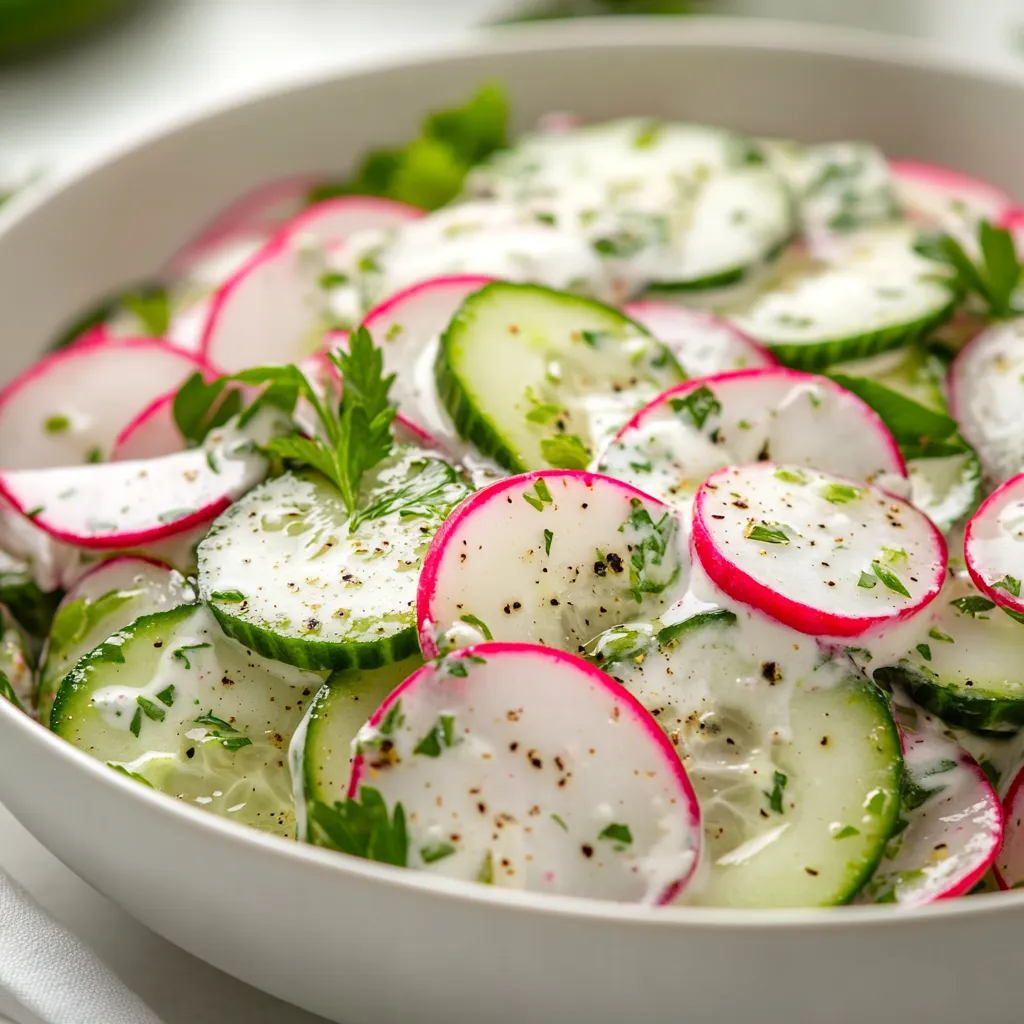 Crafting a refreshing salad can be a delightful way to embrace the flavors of summer. The Creamy Cucumber and Radish Salad Extravaganza offers a vibrant, crunchy medley that embodies freshness and simplicity. Featuring the crispness of cucumbers and radishes combined with a velvety dressing, this salad is not only a feast for the palate but also a treat for the eyes. It is perfect for those warm days when you want something light yet satisfying.