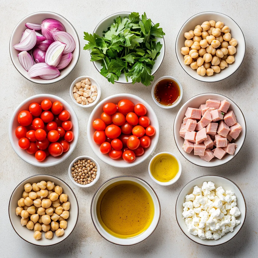 Fresh and vibrant, a Tuna and Chickpea Salad is the perfect dish for any occasion, whether you're looking for a light lunch or a colorful side for dinner. This refreshing salad is not only packed with protein but also offers a delightful mix of flavors and textures. The combination of creamy garbanzo beans and savory tuna creates a hearty base that is both nutritious and satisfying. Adding the crispness of bell peppers and onions, coupled with the sweetness of cherry tomatoes, enhances the overall appeal of the dish. In this article, we will explore how to prepare this scrumptious salad, highlighting its nutritional benefits and tips for customization, making it an ideal choice for various dietary preferences.