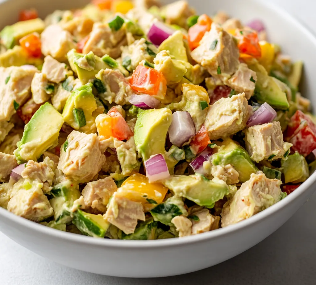 Zesty Avocado Tuna Salad Delight is a refreshing and nutritious dish that combines the rich creaminess of avocado with the savory flavors of tuna and fresh vegetables. Perfect for a light lunch or a protein-packed snack, this salad is both satisfying and incredibly easy to prepare. The vibrant colors and textures of the ingredients make it as visually appealing as it is delicious.