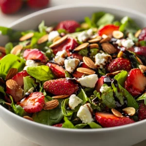 Exploring the delightful combination of fresh strawberries and creamy feta cheese, this Strawberry Feta Salad with Balsamic Vinaigrette is the perfect addition to your summer menu. Bursting with flavor and color, this salad showcases the whimsical marriage of sweet and savory ingredients. Each bite offers a refreshing crunch, combined with layers of taste that make it not only delicious but also visually appealing.