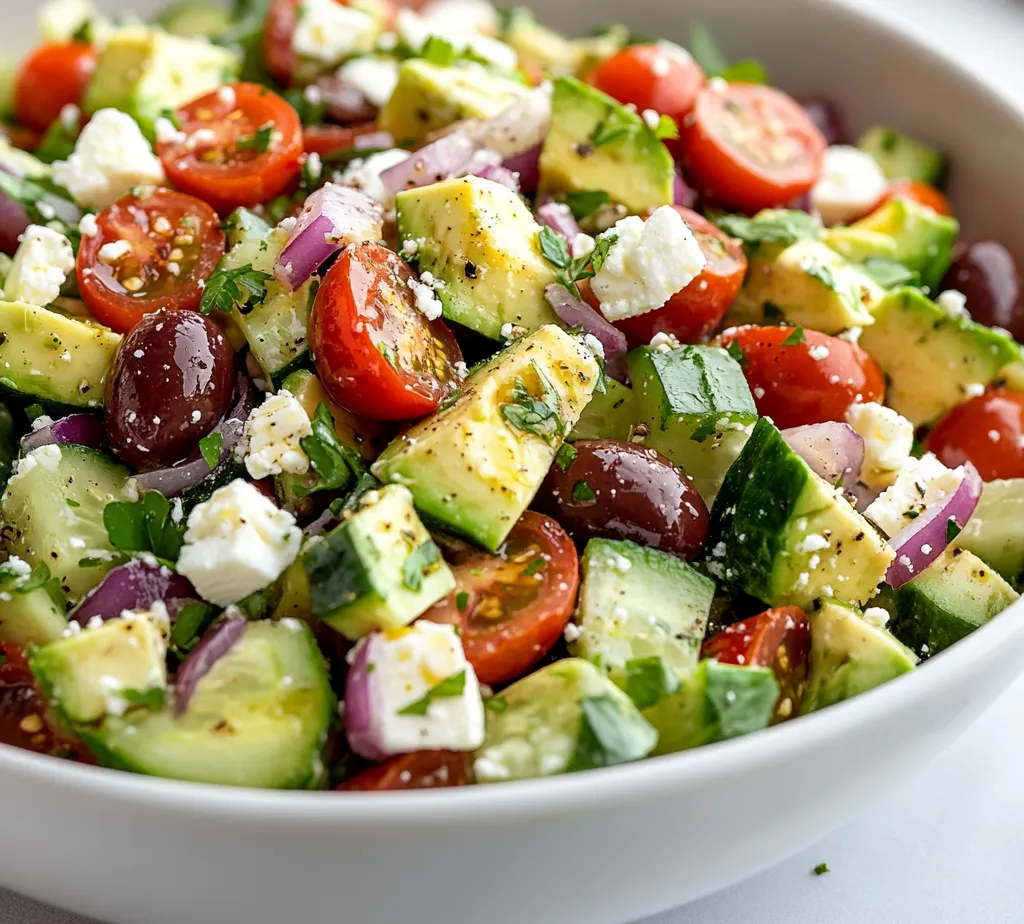 The Zesty Mediterranean Avocado Salad combines vibrant flavors and healthy ingredients, making it a delightful addition to any meal. This refreshing dish perfectly blends the creamy texture of avocados with the crunch of fresh vegetables, creating a salad that is both hearty and invigorating. A splash of fresh lemon juice and high-quality olive oil adds brightness to the mix, making every bite a delightful experience.