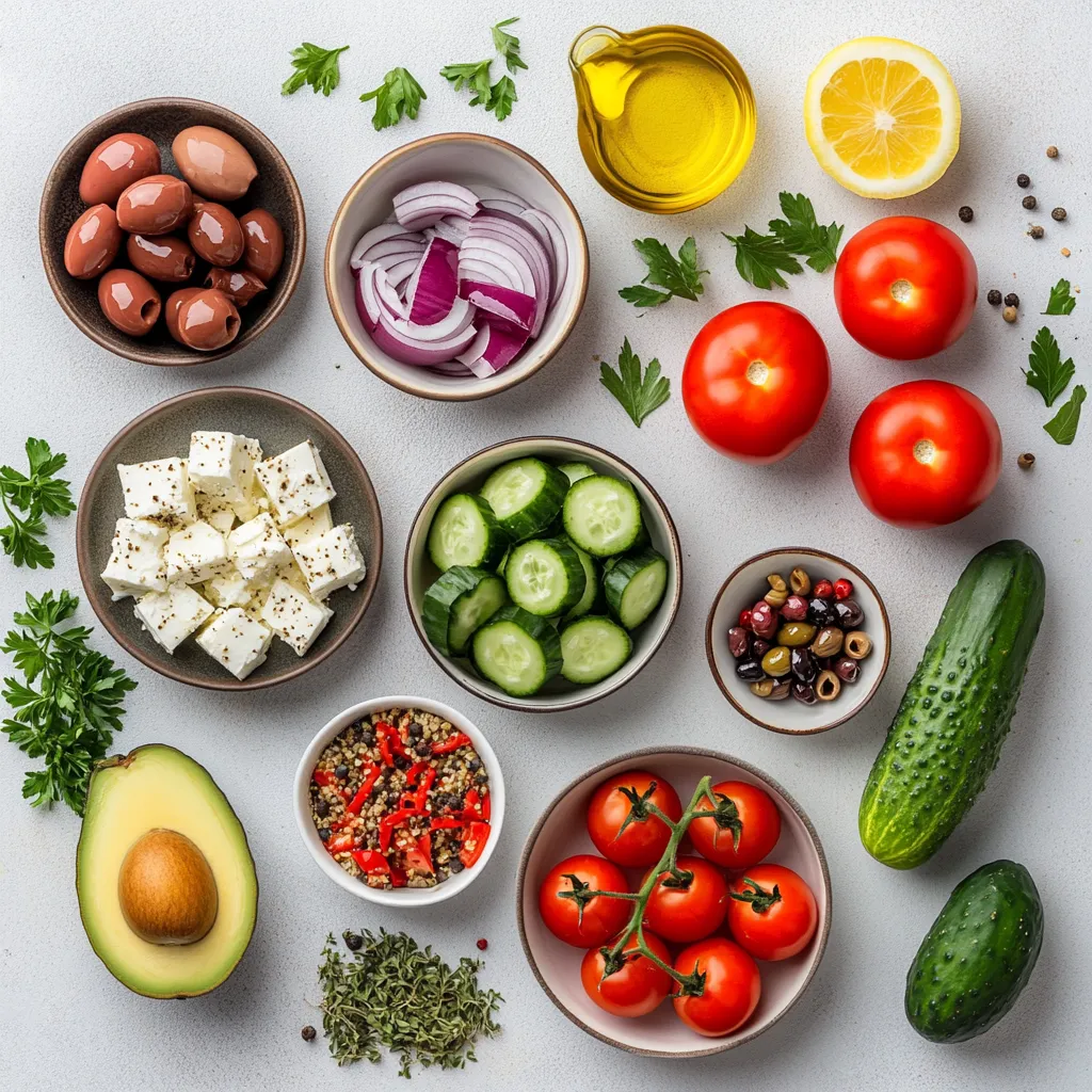 The Zesty Mediterranean Avocado Salad combines vibrant flavors and healthy ingredients, making it a delightful addition to any meal. This refreshing dish perfectly blends the creamy texture of avocados with the crunch of fresh vegetables, creating a salad that is both hearty and invigorating. A splash of fresh lemon juice and high-quality olive oil adds brightness to the mix, making every bite a delightful experience.