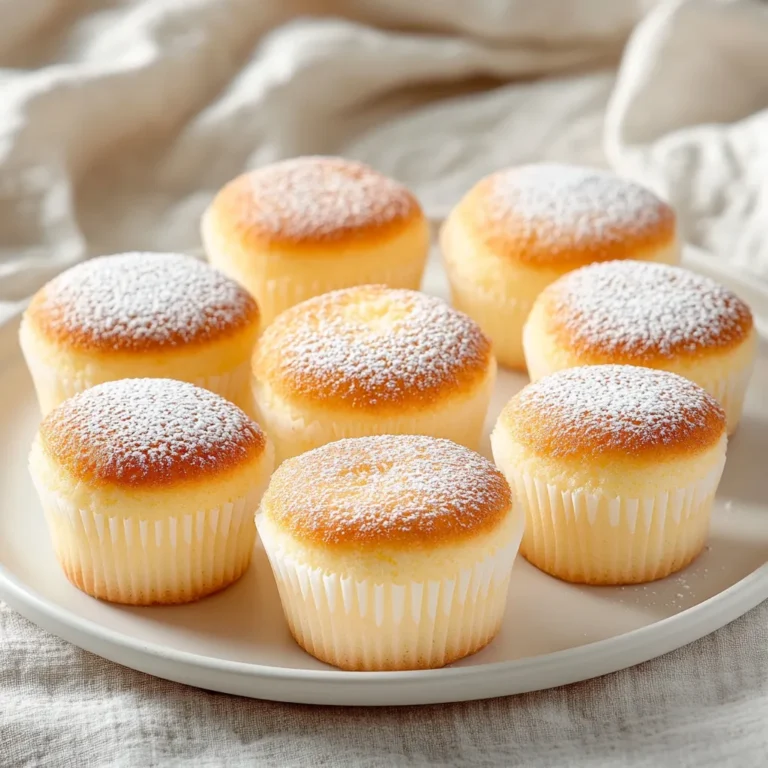 Fluffy Japanese Cotton Cheesecake Cupcakes are a delightful twist on traditional cheesecake, offering a feather-light texture that feels almost ethereal. Known for their airy consistency and subtle sweetness, these cupcakes are a perfect balance of cream cheese richness and fluffy cake. The delicate, soft nature of these treats makes them a true indulgence that can satisfy both casual snack cravings and serve as a sophisticated dessert for special occasions.