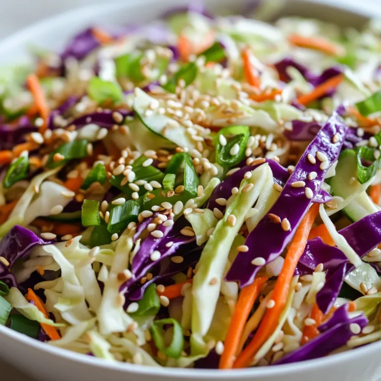 Japanese Cabbage Salad Delight is a vibrant and refreshing dish that beautifully combines the crunch of fresh vegetables with a zesty dressing. This salad is not just visually appealing; it’s also healthy, making it the perfect addition to any meal. The striking contrast between the colors of the green and red cabbages not only elevates the aesthetics of your dining table but also offers a satisfying crunch that enhances each bite.