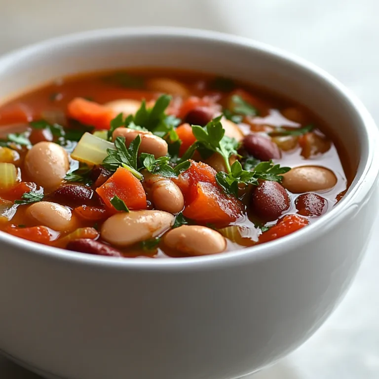 Explore the world of comfort food with this Hearty Traditional Bean Soup, a dish that warms the heart and nourishes the body. This flavorful soup combines a variety of beans, fragrant vegetables, and an array of aromatic seasonings for a meal that will delight your taste buds and satisfy your hunger. As the weather turns chilly, there's nothing quite like a simmering pot of soup on the stove, filling your home with inviting scents and promising warmth.