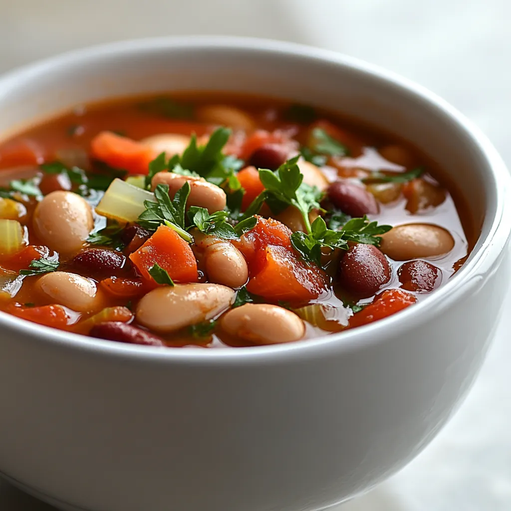 Explore the world of comfort food with this Hearty Traditional Bean Soup, a dish that warms the heart and nourishes the body. This flavorful soup combines a variety of beans, fragrant vegetables, and an array of aromatic seasonings for a meal that will delight your taste buds and satisfy your hunger. As the weather turns chilly, there's nothing quite like a simmering pot of soup on the stove, filling your home with inviting scents and promising warmth.