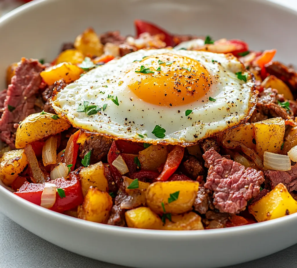 Savory Corned Beef Hash Delight is a hearty and comforting dish that combines the rich flavors of corned beef with tender potatoes and aromatic vegetables, creating a perfect harmony of taste and texture. This dish is particularly well-suited for breakfast, brunch, or even a satisfying dinner. Whether you’re using leftover corned beef or preparing it fresh, this hash can bring a fulfilling and delicious meal to your table that will leave everyone asking for seconds.