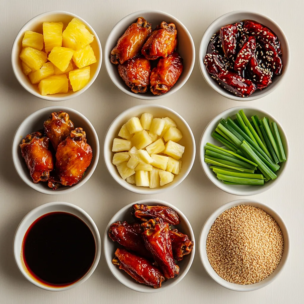 Exploring the delightful fusion of sweet and savory, this recipe for Pineapple-Teriyaki Chicken Wings is perfect for any gathering. The irresistible blend of fresh pineapple juice, honey, and soy sauce makes these wings a standout option for appetizers or main dishes. With a crispy exterior and juicy interior, they are sure to please any palate. The tropical twist from pineapple enriches the taste profile while the soy sauce brings in the umami flavor that complements the dish beautifully.