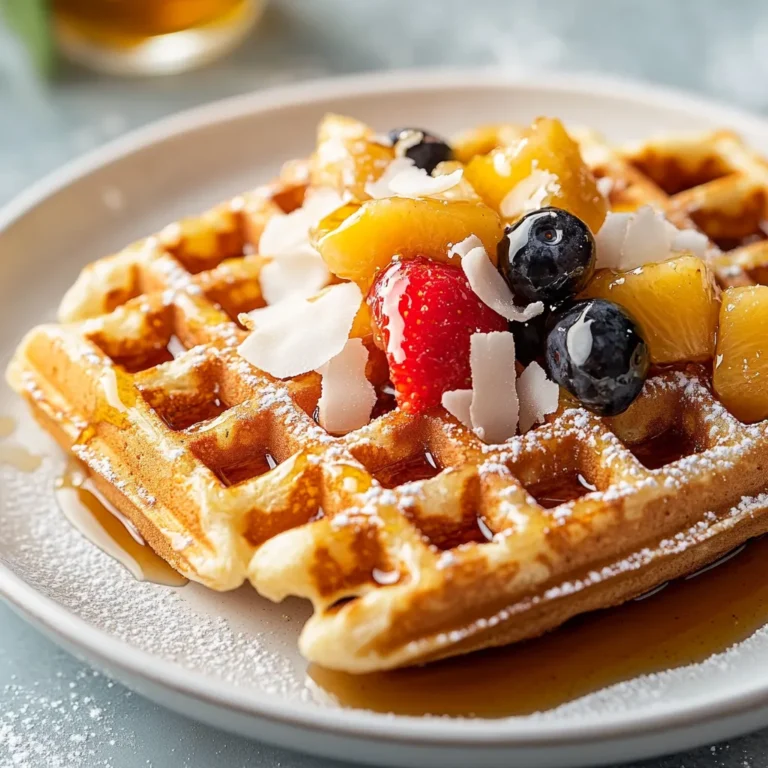 Delve into the delicious world of homemade waffles with a tropical twist, featuring the unique flavor of toasted coconut. These Toasted Coconut Waffles Delight are not just a breakfast staple; they represent a delightful experience for any meal of the day. With a touch of coconut milk and a subtle sweetness, they can easily transport you to a sunny beach getaway, all while being simple to prepare in your own kitchen. Imagine waking up to the tantalizing aroma of coconut wafting through your home, energizing you for the day ahead or providing a comforting touch on a leisurely brunch.