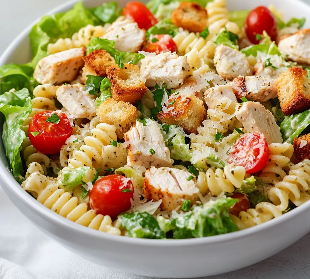 Chicken Caesar salads are a beloved staple in many households, known for their delightful combination of rich flavors and satisfying textures. This Creamy Chicken Caesar Rotini Salad marries the classic Caesar salad elements with the comforting spiral shape of rotini pasta, adding a playful twist that takes this dish to another level. The creamy Caesar dressing beautifully coats the pasta, chicken, and fresh vegetables, making each bite a burst of flavor.