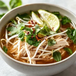 Exploring the rich flavors of traditional Vietnamese cuisine, Chicken Pho is a beloved dish that captivates with its aromatic broth and tender chicken. Pho has been a staple of Vietnamese dining culture for generations, renowned for its harmonious blend of textures and tastes. This comforting dish combines hearty chicken broth with delicate rice noodles, fresh herbs, and various garnishes, making it a meal perfect for sharing with loved ones or enjoying during a quiet evening at home.