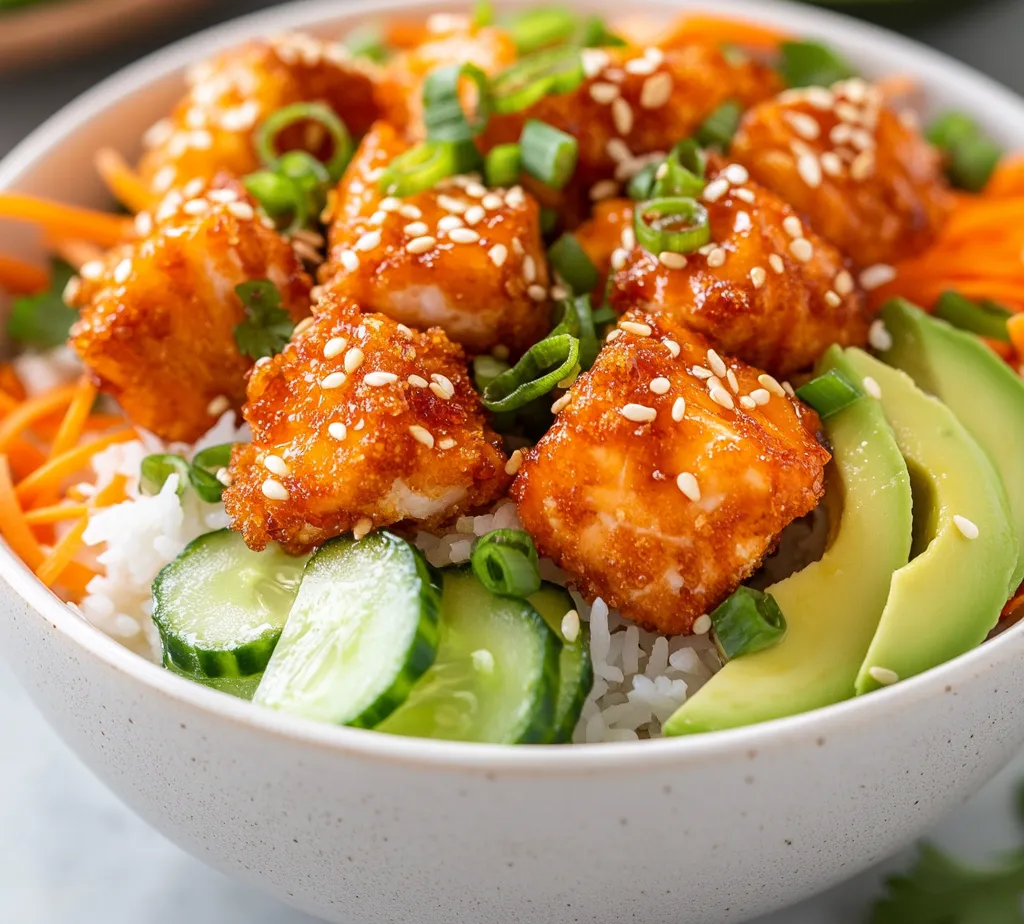 Bang Bang Salmon Bites Bowls are a feast for the eyes and the palate. Imagine perfectly fried salmon bites that deliver a satisfying crunch, combined with fresh, crisp vegetables, and drizzled with a creamy, spicy Bang Bang sauce. This dish embodies a delightful harmony of flavors and colors, making it not only delicious but also visually striking. Ideal for various occasions, these bowls can elevate a casual weeknight dinner or impress guests at your next gathering.
