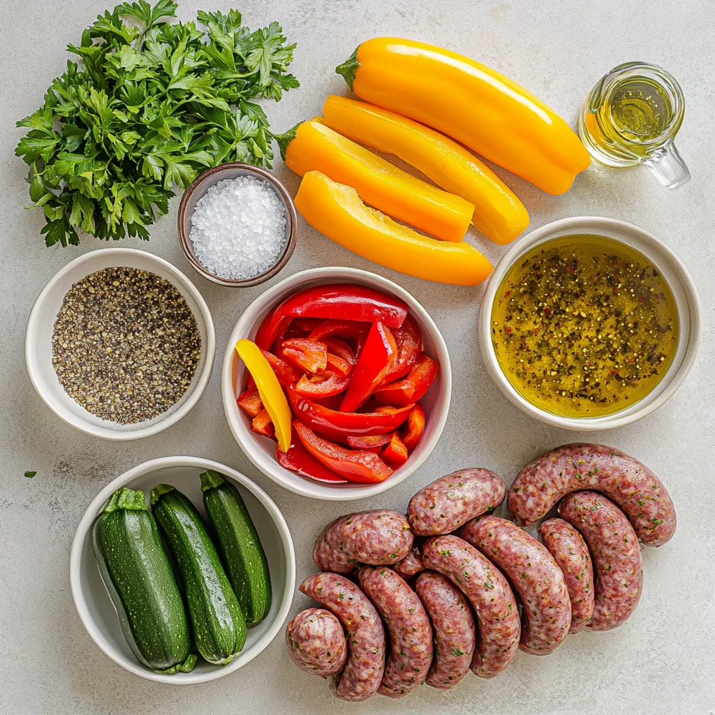 Sizzling Air Fryer Sausage & Veggies Delight is a vibrant and flavorful dish that brings together the hearty goodness of Italian sausages with the crispness of fresh vegetables. This recipe is not just delicious; it's a testament to the versatility of air frying, which allows for an equally satisfying outcome without the excess oil typically used in frying. The medley of sweet bell peppers, tender zucchini, and aromatic red onion accompanies the sausages perfectly, making it an ideal meal for any night of the week.
