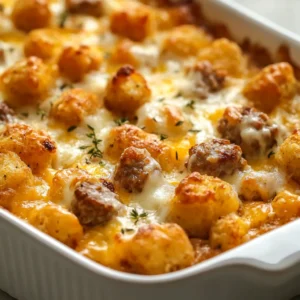 Understanding the appeal of a comforting breakfast dish is key to enjoying the hearty flavors of Sausage, Egg, and Cheese Tater Tot Casserole. This mouthwatering recipe combines savory breakfast sausage, crispy tater tots, fluffy eggs, and gooey cheese for a satisfying meal that brings the whole family together. The rich, warm flavors meld beautifully to create an irresistible breakfast casserole, making it a favorite for gatherings and weekend brunches.
